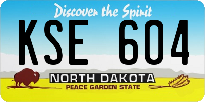ND license plate KSE604