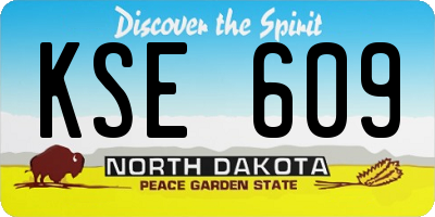 ND license plate KSE609