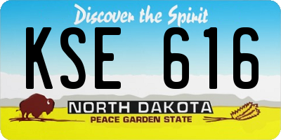 ND license plate KSE616