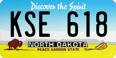 ND license plate KSE618