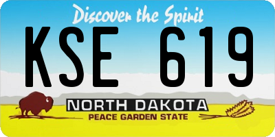 ND license plate KSE619