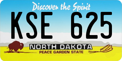 ND license plate KSE625