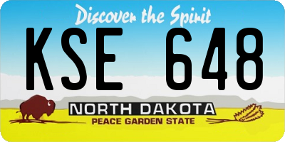 ND license plate KSE648