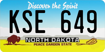 ND license plate KSE649