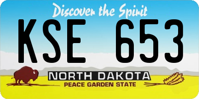 ND license plate KSE653