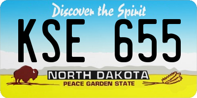 ND license plate KSE655