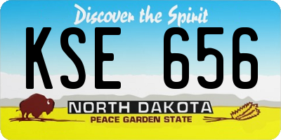 ND license plate KSE656