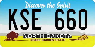 ND license plate KSE660