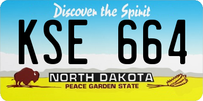 ND license plate KSE664