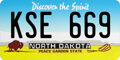 ND license plate KSE669