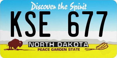 ND license plate KSE677