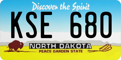 ND license plate KSE680