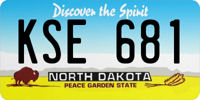 ND license plate KSE681