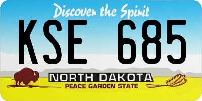 ND license plate KSE685