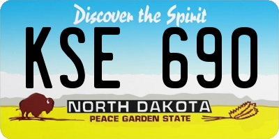 ND license plate KSE690