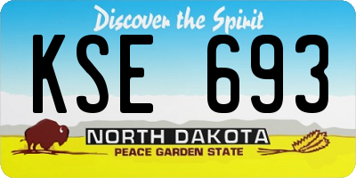 ND license plate KSE693