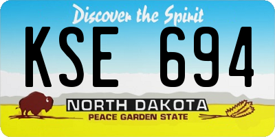 ND license plate KSE694