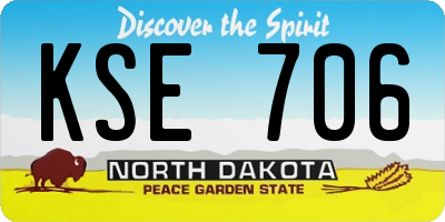 ND license plate KSE706