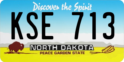 ND license plate KSE713