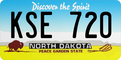 ND license plate KSE720
