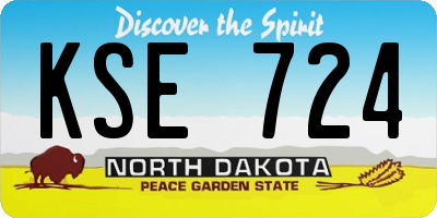 ND license plate KSE724