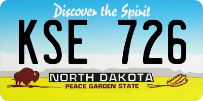 ND license plate KSE726