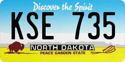 ND license plate KSE735