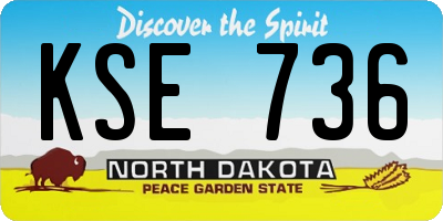 ND license plate KSE736