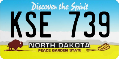 ND license plate KSE739