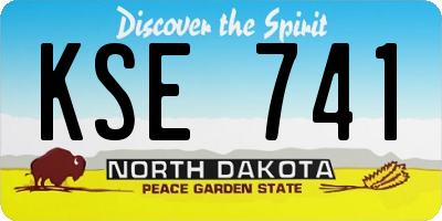ND license plate KSE741