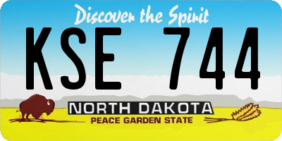 ND license plate KSE744