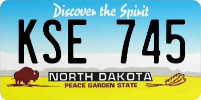ND license plate KSE745