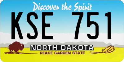 ND license plate KSE751