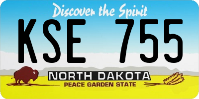ND license plate KSE755
