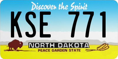 ND license plate KSE771