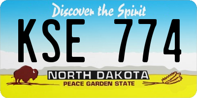 ND license plate KSE774