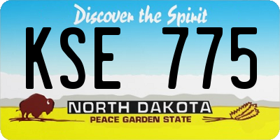 ND license plate KSE775