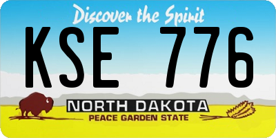 ND license plate KSE776
