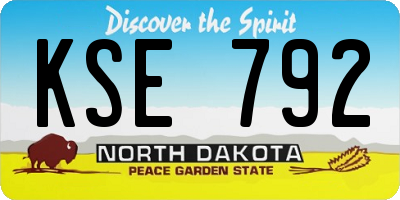 ND license plate KSE792