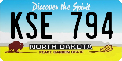 ND license plate KSE794