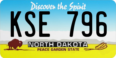 ND license plate KSE796