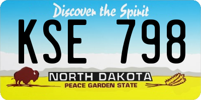ND license plate KSE798