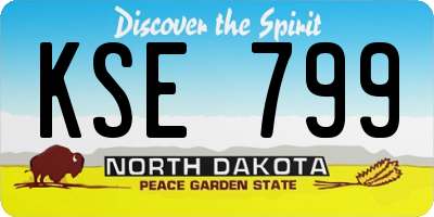 ND license plate KSE799