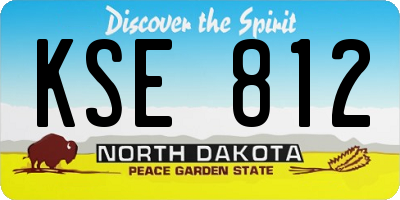 ND license plate KSE812