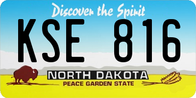 ND license plate KSE816