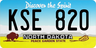 ND license plate KSE820