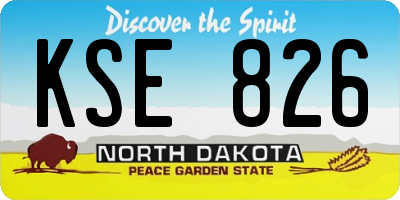 ND license plate KSE826