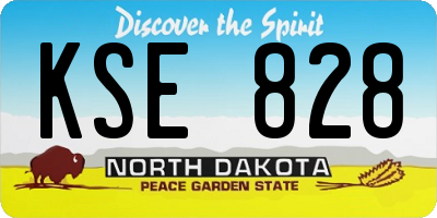 ND license plate KSE828