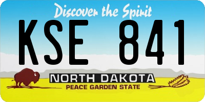 ND license plate KSE841