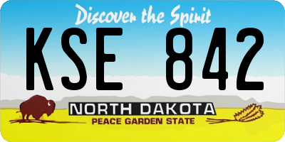 ND license plate KSE842